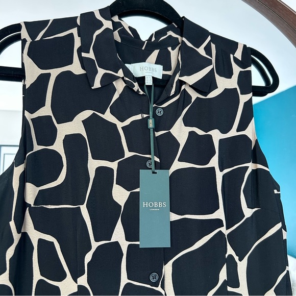 HOBBS london SUZANNA ANIMAL midi collar button dress animal print - Picture 8 of 9